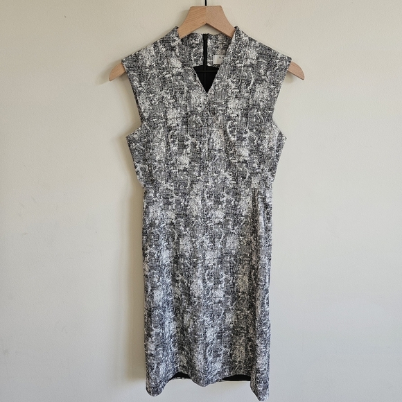 M.M La Fleur Black And White Crackle Aditi Knee Length Dress - Picture 3 of 13